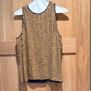 Jones NY bronze tone over navy Sequin Sleeveless Women's Top